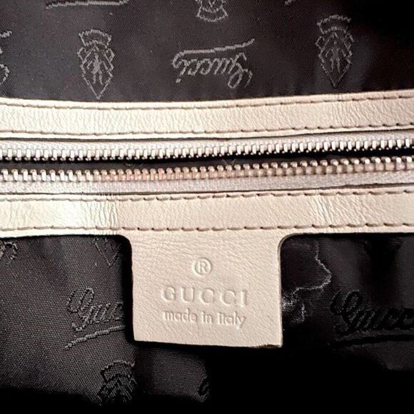 Vintage Gucci Pop Ivory leather tote bag with white bamboo handles - Picture 8 of 16